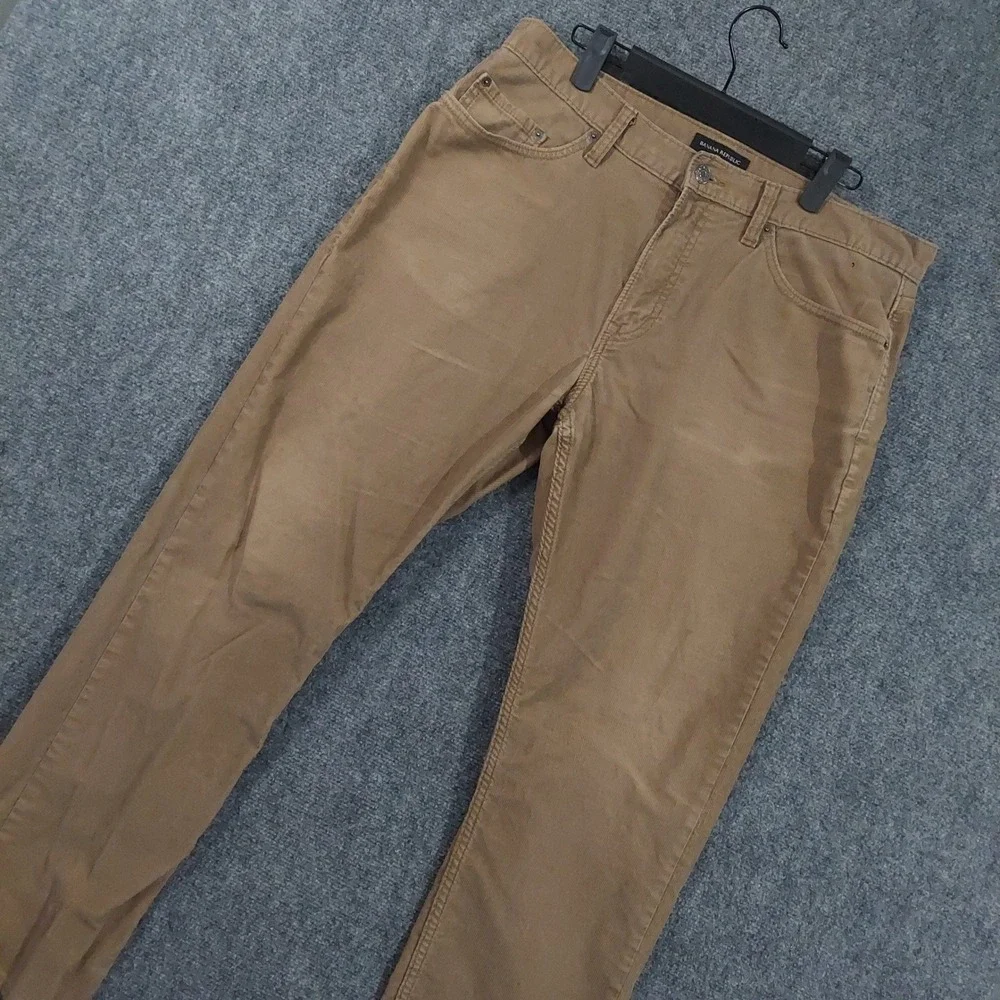 Banana Republic Corduroy Pants Mens 34x30 Dark Tundra Brown Slim Fit 559275-01